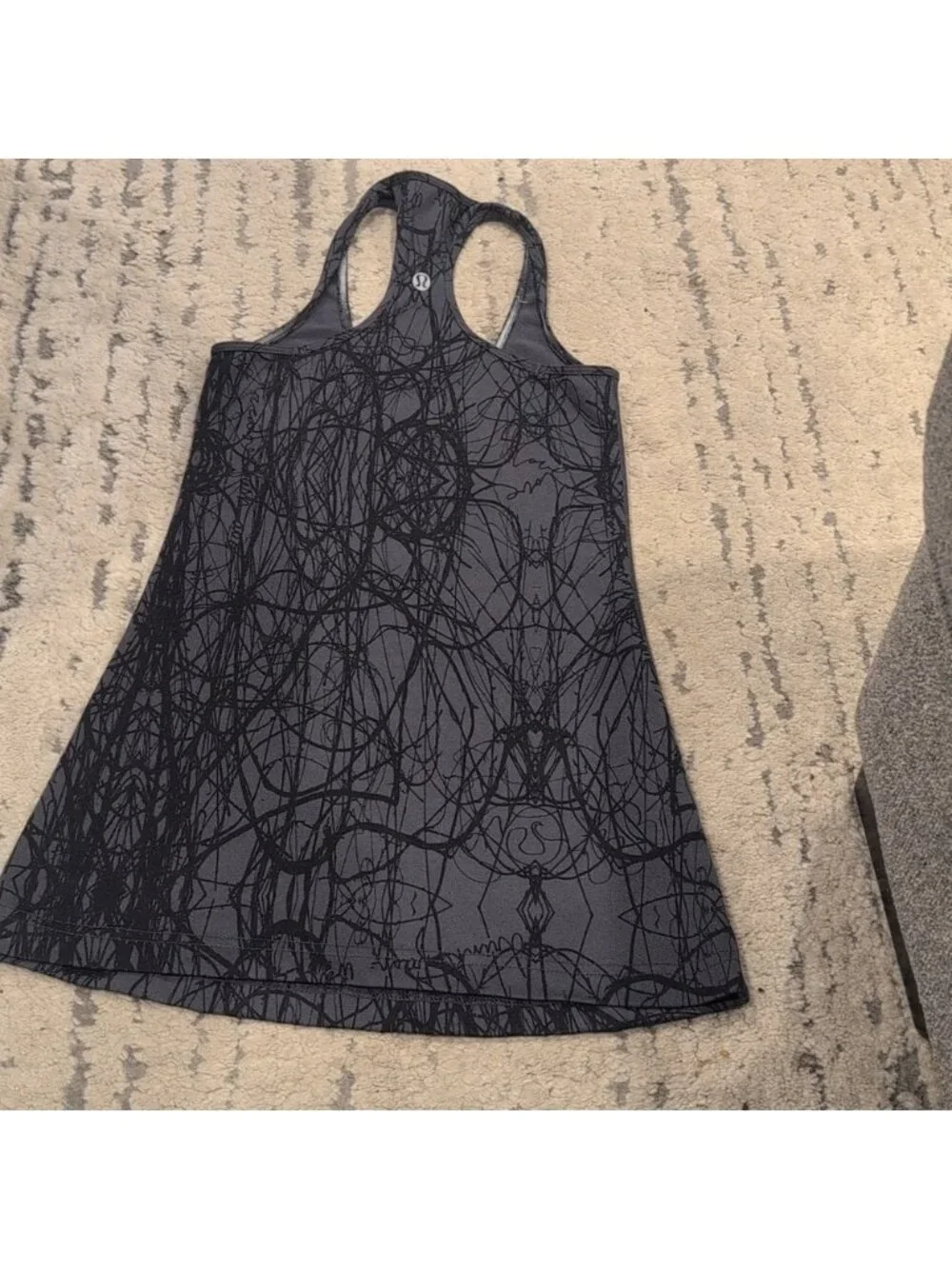 Lululemon Cool Racerback Coal Ground Nesting Black Bird